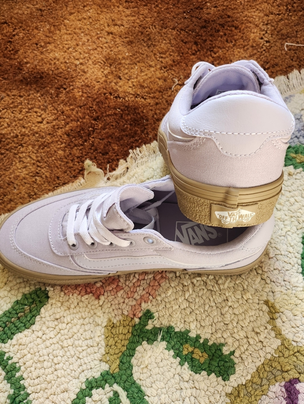 Vans Lavender Canvas Old Skool Trainers with Cream Sole - Picture 3 of 4